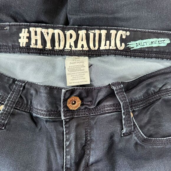 Hydraulic Super Skinny Bailey Low Rise Blue Jeans Size 14W - Picture 8 of 12
